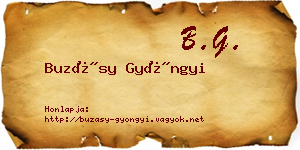Buzásy Gyöngyi névjegykártya
